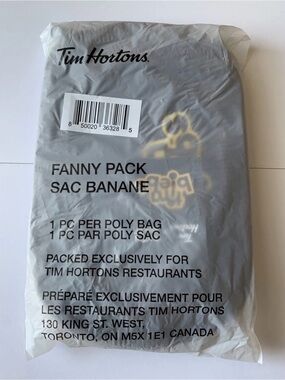 Tim Biebs Tim Hortons x Justin Bieber Fanny Pack New Sealed Unopened Brown